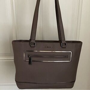 Michael Michael Kors Frame Out Large North South Tote in Charcoal Taupe